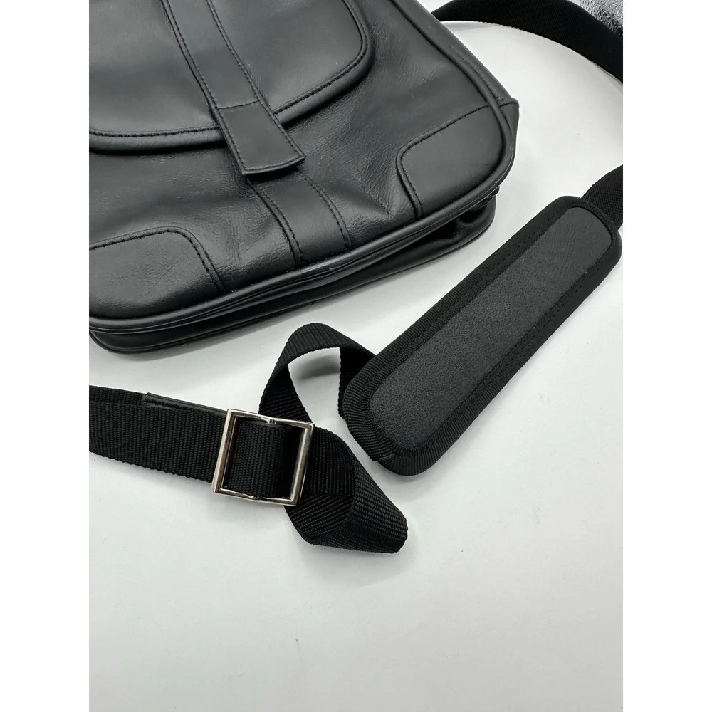 Samsonite Arne Black Faux Leather Crossbody Shoulder Bag Travel Organizer NWT